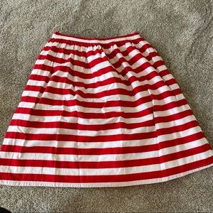 Red and White Striped Skirt